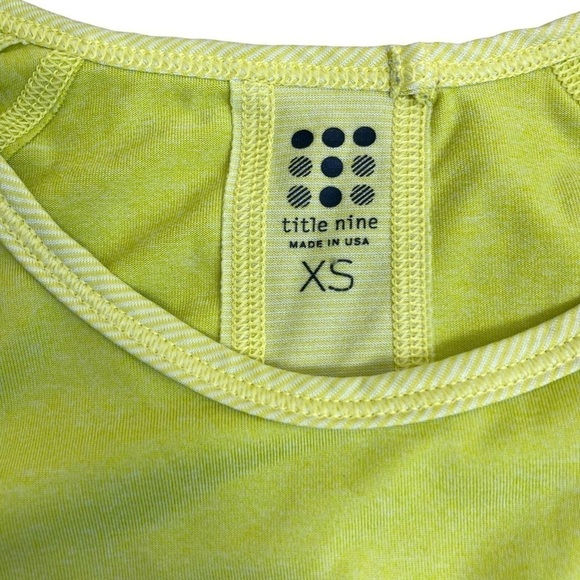 Title Nine Switzer Athletic Running Long Sleeve Top Neon Yellow Micro Striped XS - Picture 11 of 16
